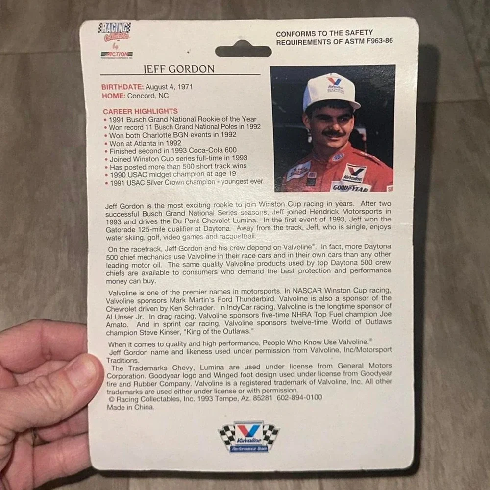 This is a 1993 vintage Racing Collectables